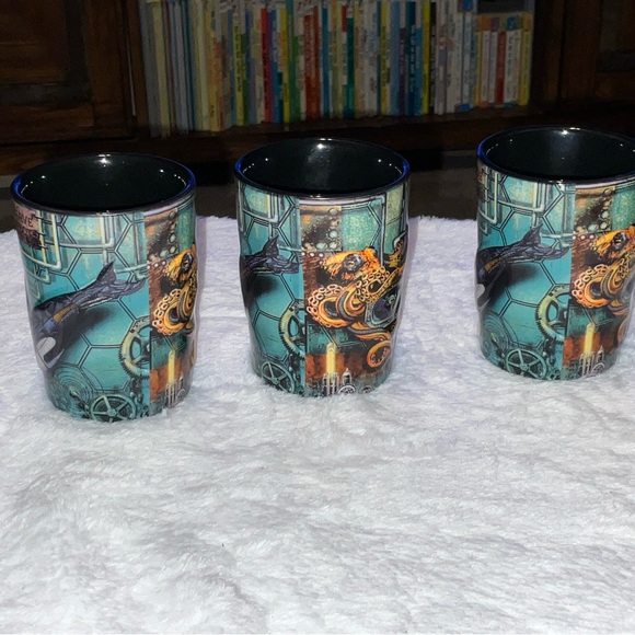 SEAWORLD Collectors 2D Painted Shark, Etc 3 1/8 In JuiceGlass Bundle 3 Brand New - Picture 15 of 16